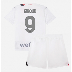AC Milan Olivier Giroud #9 Bortedraktsett Barn 2023-24 Kortermet (+ Korte bukser)