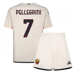 AS Roma Lorenzo Pellegrini #7 Bortedraktsett Barn 2023-24 Kortermet (+ Korte bukser)