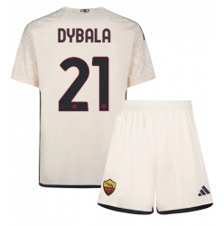 AS Roma Paulo Dybala #21 Bortedraktsett Barn 2023-24 Kortermet (+ Korte bukser)