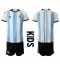 Argentina Hjemmedraktsett Barn VM 2022 Kortermet (+ Korte bukser)