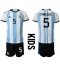 Argentina Leandro Paredes #5 Hjemmedraktsett Barn VM 2022 Kortermet (+ Korte bukser)
