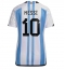 Argentina Lionel Messi #10 Hjemmedrakt Dame VM 2022 Kortermet