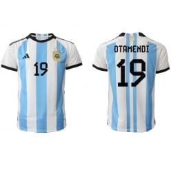 Argentina Nicolas Otamendi #19 Hjemmedrakt VM 2022 Kortermet