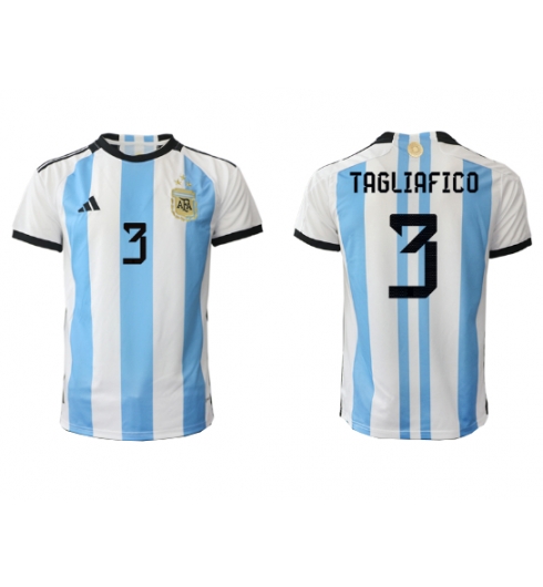 Argentina Nicolas Tagliafico #3 Hjemmedrakt VM 2022 Kortermet