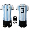 Argentina Nicolas Tagliafico #3 Hjemmedraktsett Barn VM 2022 Kortermet (+ Korte bukser)