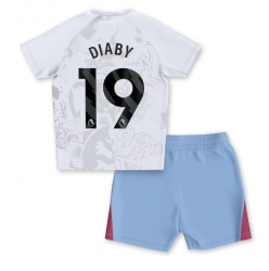 Aston Villa Moussa Diaby #19 Bortedraktsett Barn 2023-24 Kortermet (+ Korte bukser)