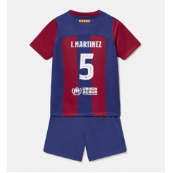 Barcelona Inigo Martinez #5 Hjemmedraktsett Barn 2023-24 Kortermet (+ Korte bukser)