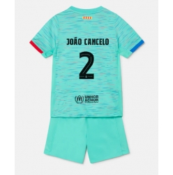 Barcelona Joao Cancelo #2 Tredjedraktsett Barn 2023-24 Kortermet (+ Korte bukser)