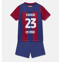 Barcelona Jules Kounde #23 Hjemmedraktsett Barn 2023-24 Kortermet (+ Korte bukser)