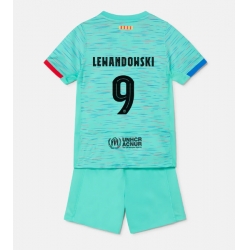 Barcelona Robert Lewandowski #9 Tredjedraktsett Barn 2023-24 Kortermet (+ Korte bukser)