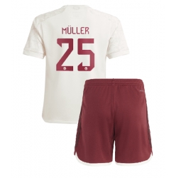 Bayern Munich Thomas Muller #25 Tredjedraktsett Barn 2023-24 Kortermet (+ Korte bukser)
