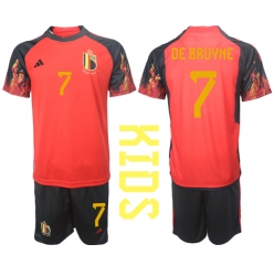 Belgia Kevin De Bruyne #7 Hjemmedraktsett Barn VM 2022 Kortermet (+ Korte bukser)