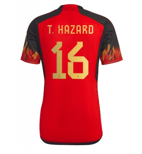 Belgia Thorgan Hazard #16 Hjemmedrakt VM 2022 Kortermet