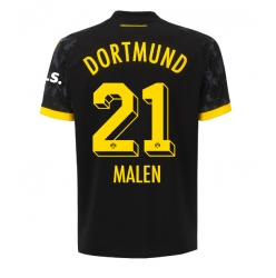 Borussia Dortmund Donyell Malen #21 Bortedrakt 2023-24 Kortermet