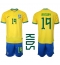 Brasil Antony #19 Hjemmedraktsett Barn VM 2022 Kortermet (+ Korte bukser)