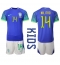 Brasil Eder Militao #14 Bortedraktsett Barn VM 2022 Kortermet (+ Korte bukser)