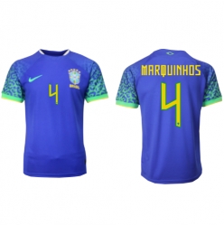 Brasil Marquinhos #4 Bortedrakt VM 2022 Kortermet
