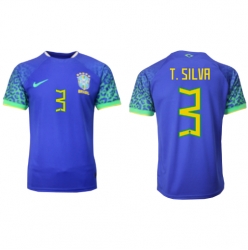 Brasil Thiago Silva #3 Bortedrakt VM 2022 Kortermet