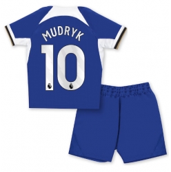 Chelsea Mykhailo Mudryk #10 Hjemmedraktsett Barn 2023-24 Kortermet (+ Korte bukser)