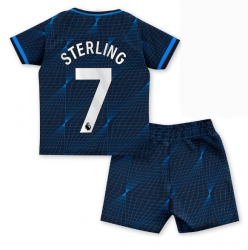 Chelsea Raheem Sterling #7 Bortedraktsett Barn 2023-24 Kortermet (+ Korte bukser)