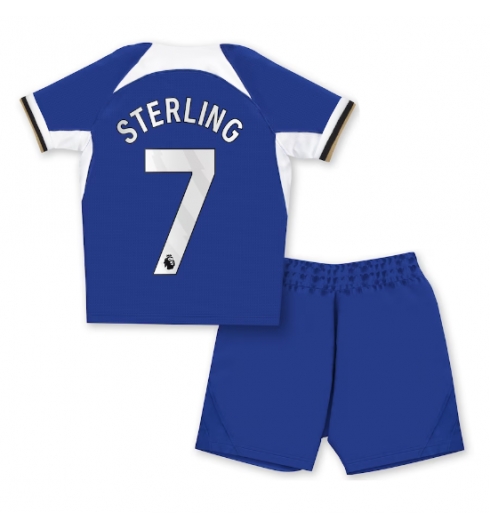 Chelsea Raheem Sterling #7 Hjemmedraktsett Barn 2023-24 Kortermet (+ Korte bukser)