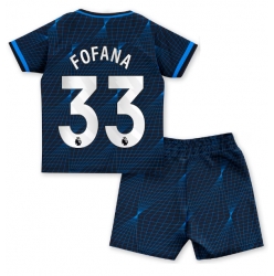 Chelsea Wesley Fofana #33 Bortedraktsett Barn 2023-24 Kortermet (+ Korte bukser)