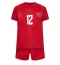 Danmark Kasper Dolberg #12 Hjemmedraktsett Barn VM 2022 Kortermet (+ Korte bukser)