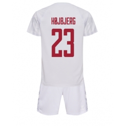 Danmark Pierre-Emile Hojbjerg #23 Bortedraktsett Barn VM 2022 Kortermet (+ Korte bukser)