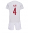 Danmark Simon Kjaer #4 Bortedraktsett Barn VM 2022 Kortermet (+ Korte bukser)