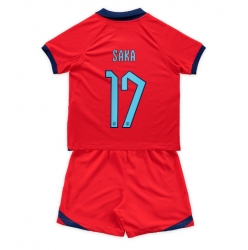 England Bukayo Saka #17 Bortedraktsett Barn VM 2022 Kortermet (+ Korte bukser)