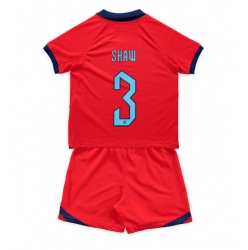 England Luke Shaw #3 Bortedraktsett Barn VM 2022 Kortermet (+ Korte bukser)