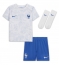 Frankrike Aurelien Tchouameni #8 Bortedraktsett Barn VM 2022 Kortermet (+ Korte bukser)