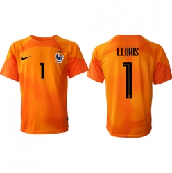 Frankrike Hugo Lloris #1 Keeper Hjemmedrakt VM 2022 Kortermet
