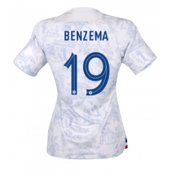 Frankrike Karim Benzema #19 Bortedrakt Dame VM 2022 Kortermet