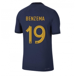 Frankrike Karim Benzema #19 Hjemmedrakt VM 2022 Kortermet