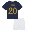 Frankrike Kingsley Coman #20 Hjemmedraktsett Barn VM 2022 Kortermet (+ Korte bukser)