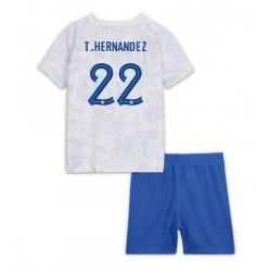 Frankrike Theo Hernandez #22 Bortedraktsett Barn VM 2022 Kortermet (+ Korte bukser)