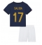Frankrike William Saliba #17 Hjemmedraktsett Barn VM 2022 Kortermet (+ Korte bukser)