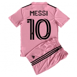 Inter Miami Lionel Messi #10 Hjemmedraktsett Barn 2023-24 Kortermet (+ Korte bukser)