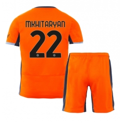 Inter Milan Henrikh Mkhitaryan #22 Tredjedraktsett Barn 2023-24 Kortermet (+ Korte bukser)