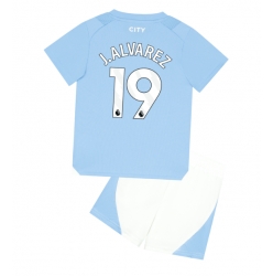 Manchester City Julian Alvarez #19 Hjemmedraktsett Barn 2023-24 Kortermet (+ Korte bukser)