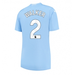 Manchester City Kyle Walker #2 Hjemmedrakt Dame 2023-24 Kortermet