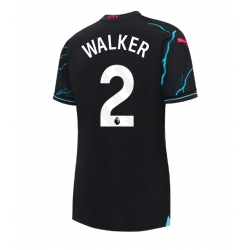 Manchester City Kyle Walker #2 Tredjedrakt Dame 2023-24 Kortermet