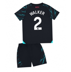 Manchester City Kyle Walker #2 Tredjedraktsett Barn 2023-24 Kortermet (+ Korte bukser)