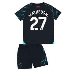 Manchester City Matheus Nunes #27 Tredjedraktsett Barn 2023-24 Kortermet (+ Korte bukser)