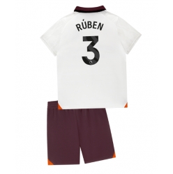 Manchester City Ruben Dias #3 Bortedraktsett Barn 2023-24 Kortermet (+ Korte bukser)