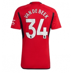 Manchester United Donny van de Beek #34 Hjemmedrakt 2023-24 Kortermet