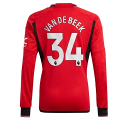 Manchester United Donny van de Beek #34 Hjemmedrakt 2023-24 Langermet
