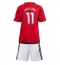 Manchester United Rasmus Hojlund #11 Hjemmedraktsett Barn 2023-24 Kortermet (+ Korte bukser)