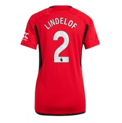 Manchester United Victor Lindelof #2 Hjemmedrakt Dame 2023-24 Kortermet